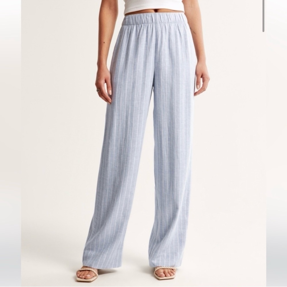 Abercrombie & Fitch Linen Blend Flowy Pants